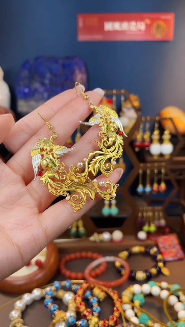 今***爱，415号凤凰于飞珐琅耳钩