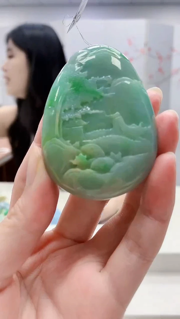 定制翡翠未镶嵌0405zm-毛货挂件70山水