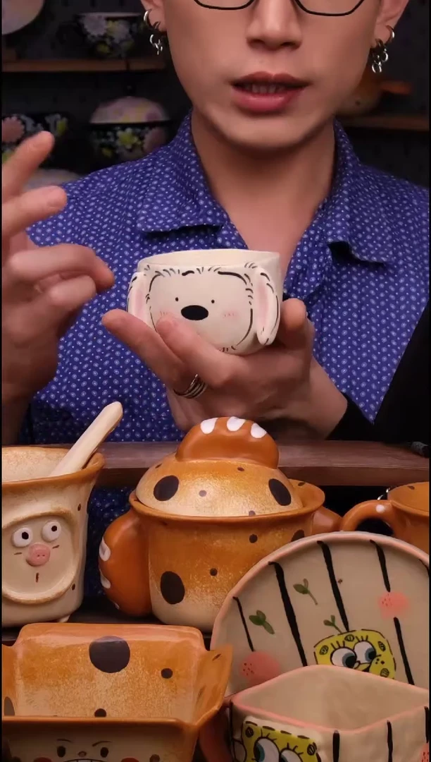 杯子景德镇可爱设计师款陶瓷