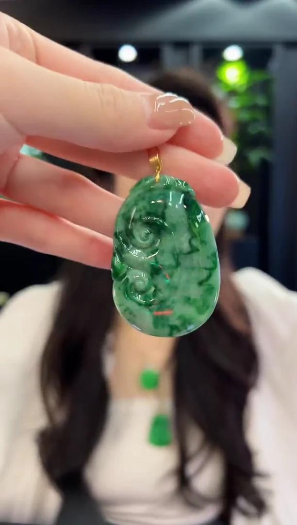 吊坠(不含链)18K金镶嵌翡翠 缅料A货/支持复检/一件