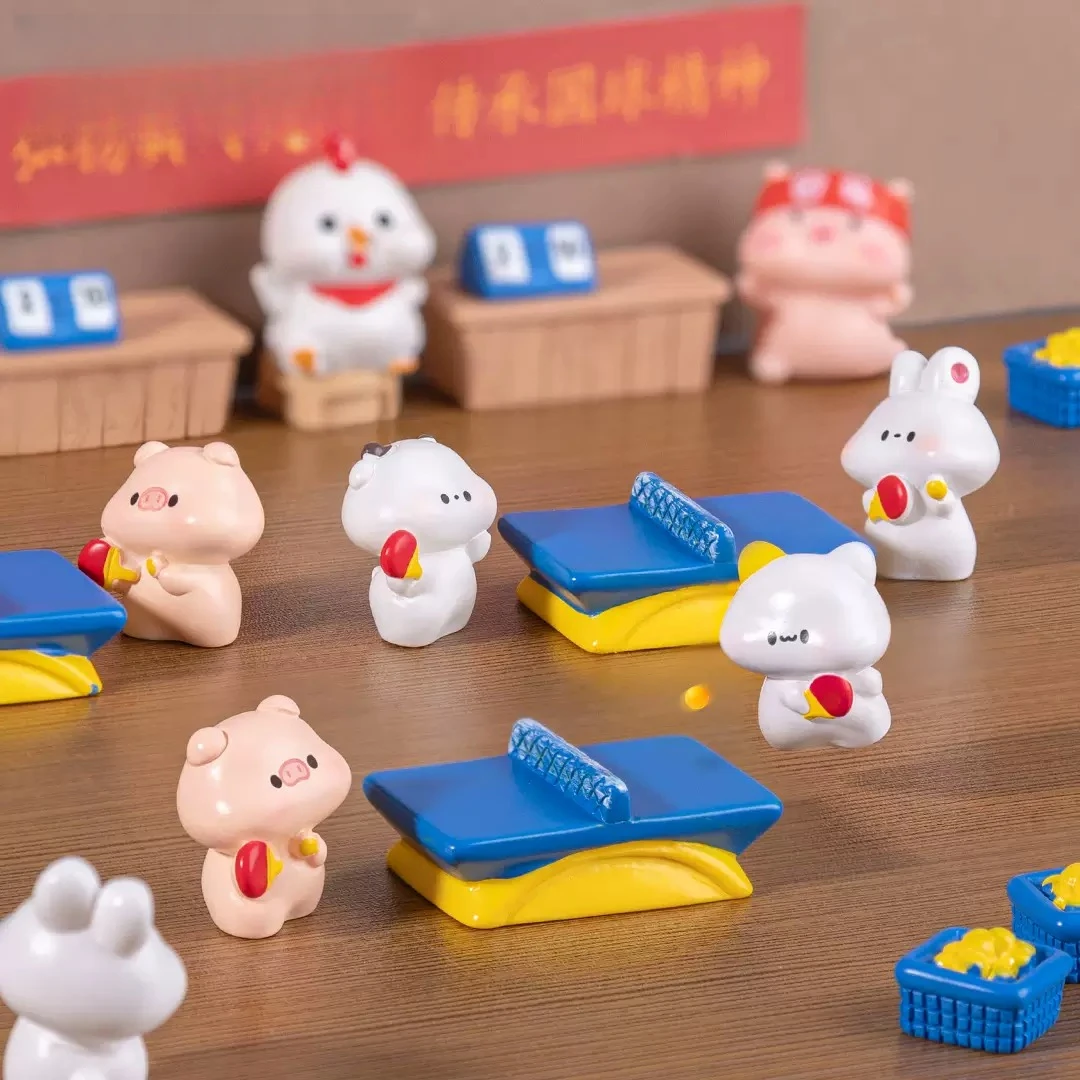 【九宫格】创意可爱乒乓球小动物树脂DIY桌面小摆件