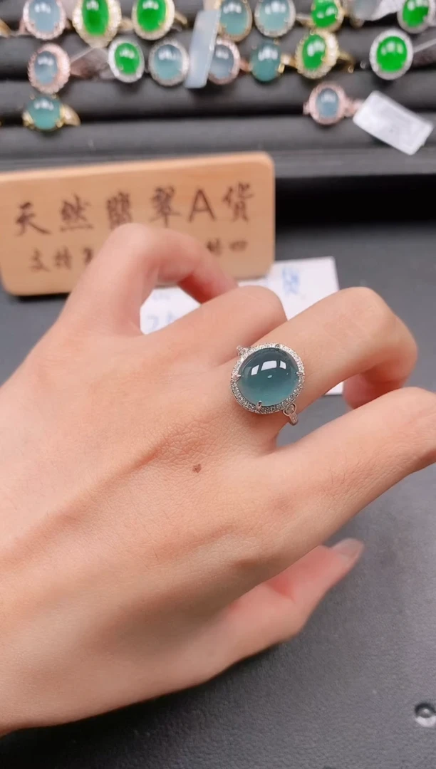 银S925镶嵌戒指翡翠111