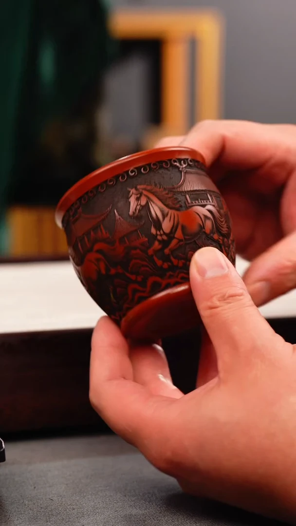 茶壶紫砂大红袍 八骏主人杯