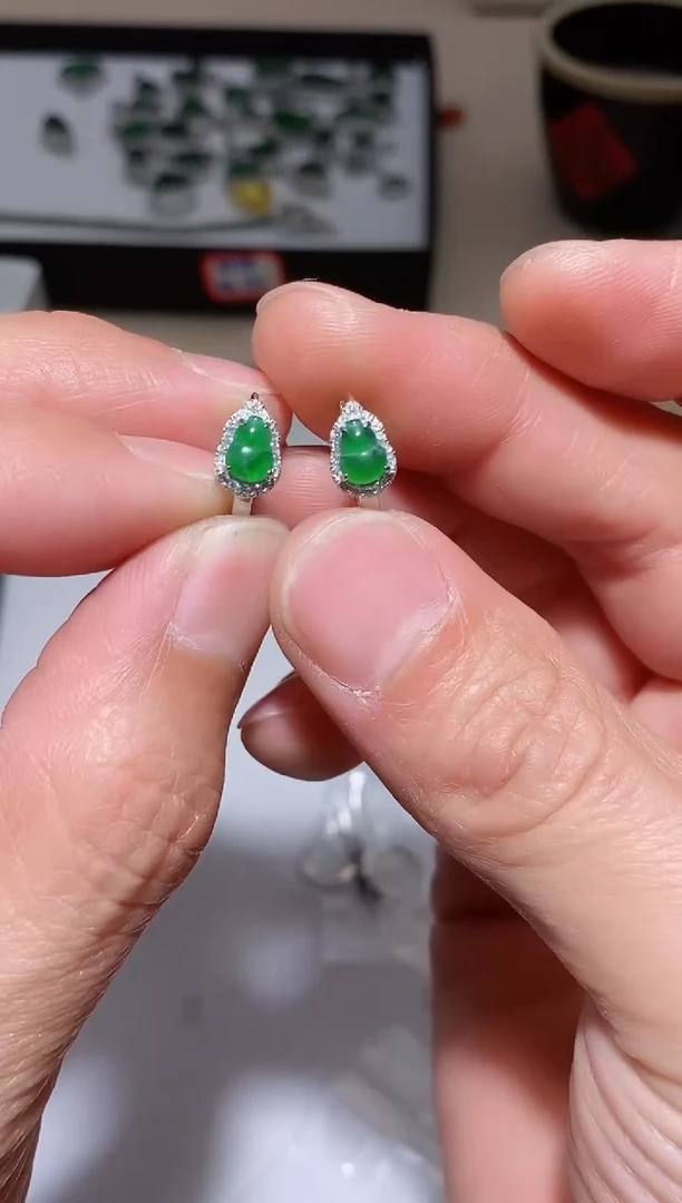 【闪购商品】翡翠耳饰未镶嵌多样性发其一【11】