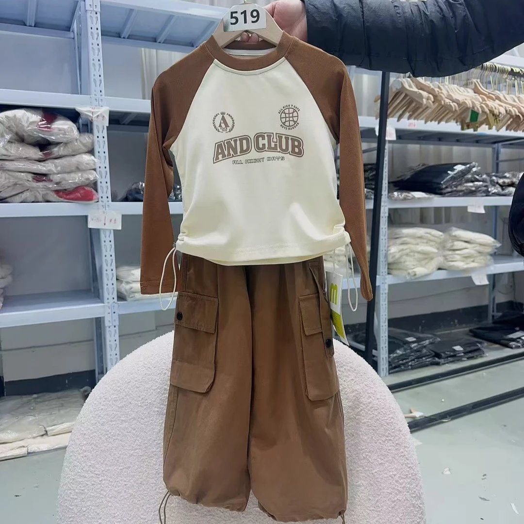 【519款】休闲学院风常规女童春秋套装时尚韩版中童套装