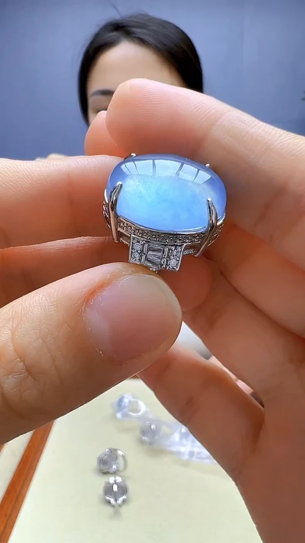 翡翠银S925镶嵌颈饰丹丹diy颈饰戒指