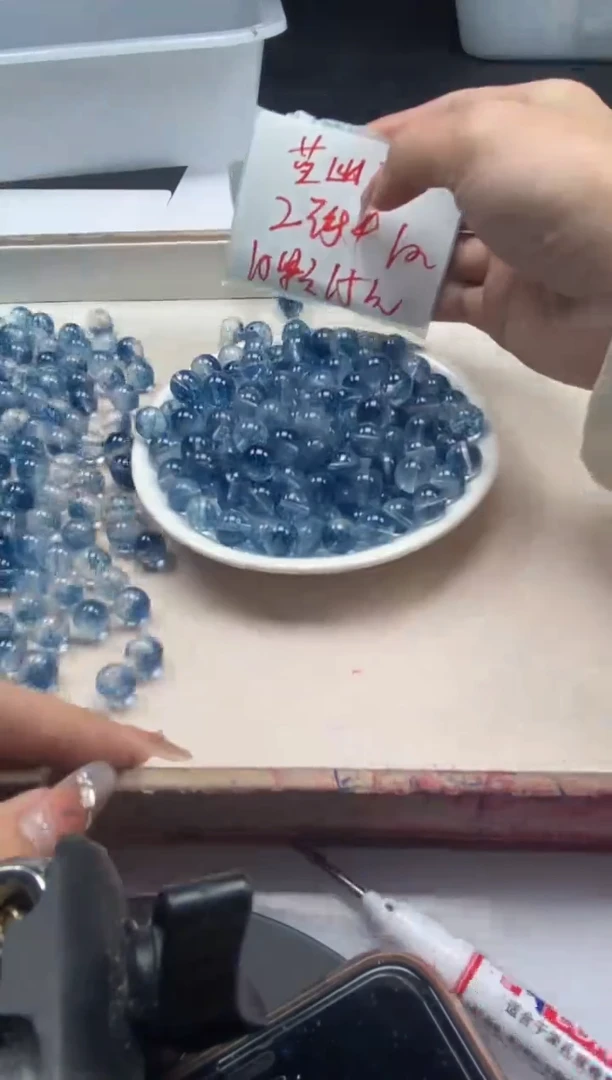 【闪购商品】水晶颈饰未镶嵌w129蓝幽灵烤色10mm*10颗