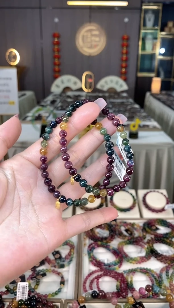 未镶嵌老矿碧玺单圈手串5mm+碧玺hon多样性发一条