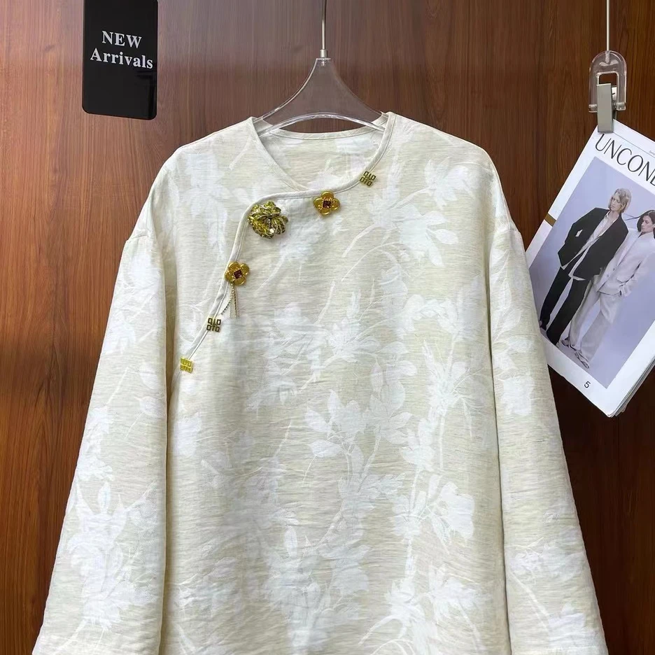 2025新款高级感国风斜襟设计小众上衣1010