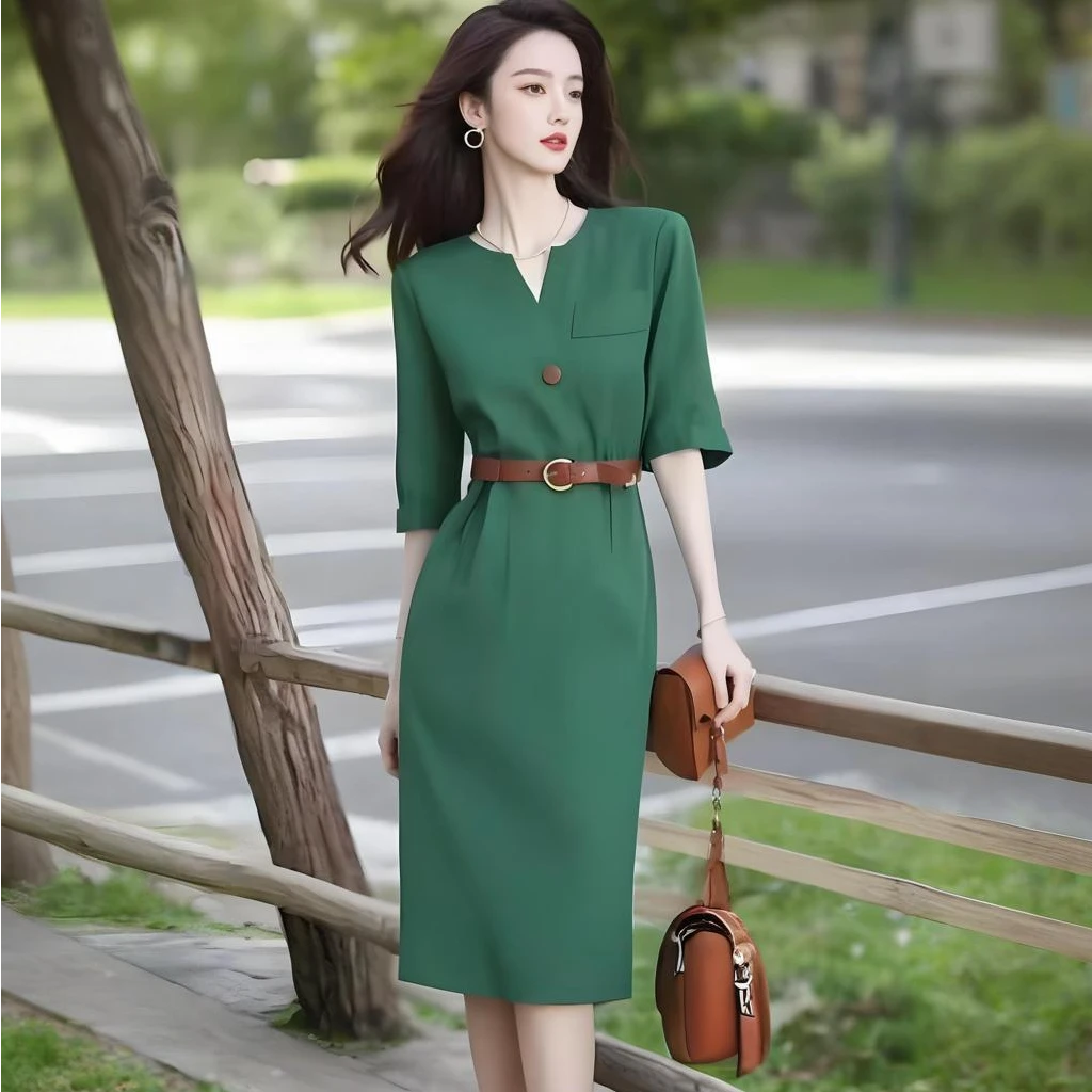 2025超火早秋新款正式场合气质收腰连衣裙女装优雅御姐高级长裙子