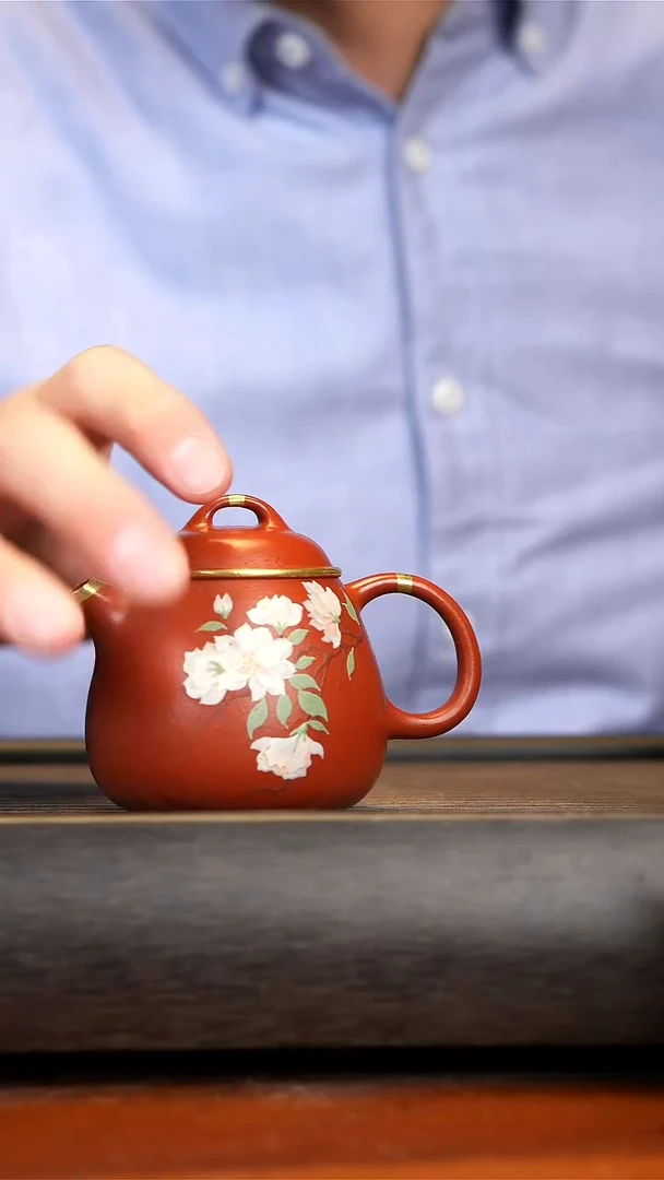 【闪购商品】紫砂茶壶念一紫砂大红袍描金