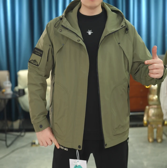 【麦炫严选】2025春季男士休闲连帽工装时尚外套百搭潮流夹克2026-7
