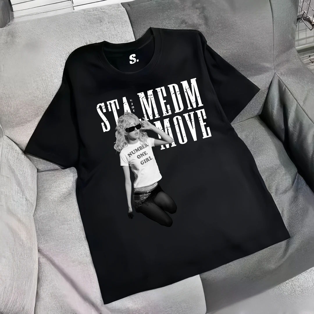 STAMEDM联名美式复古印花T恤男女小众印花宽松半袖情侣上衣夏季潮