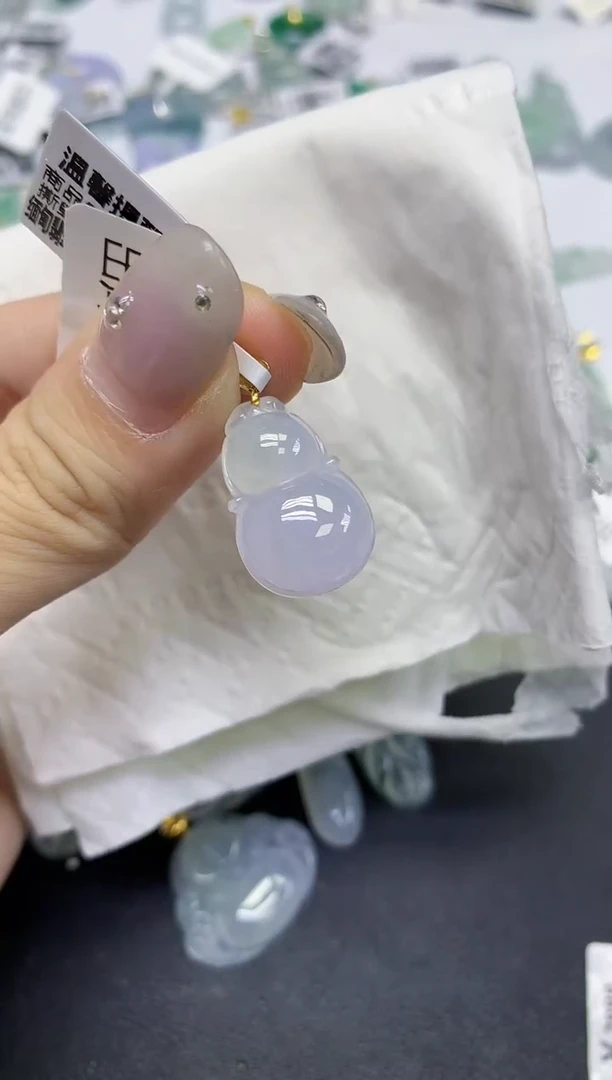 颈饰18K金镶嵌翡翠天然缅甸翡翠A货百元以上9元证书费自理