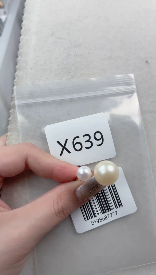 银S925镶嵌戒指海水珍珠X639