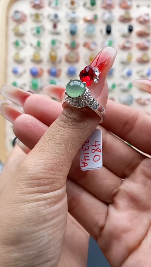 【闪购商品】翡翠戒指未镶嵌缅甸天然A货翡翠555  8+2