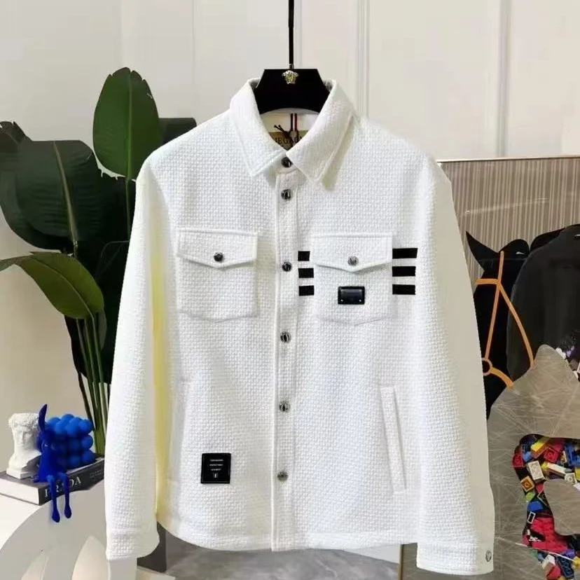 【雅痞专属】男士秋冬修身翻领潮流时尚百搭夹克外套3508