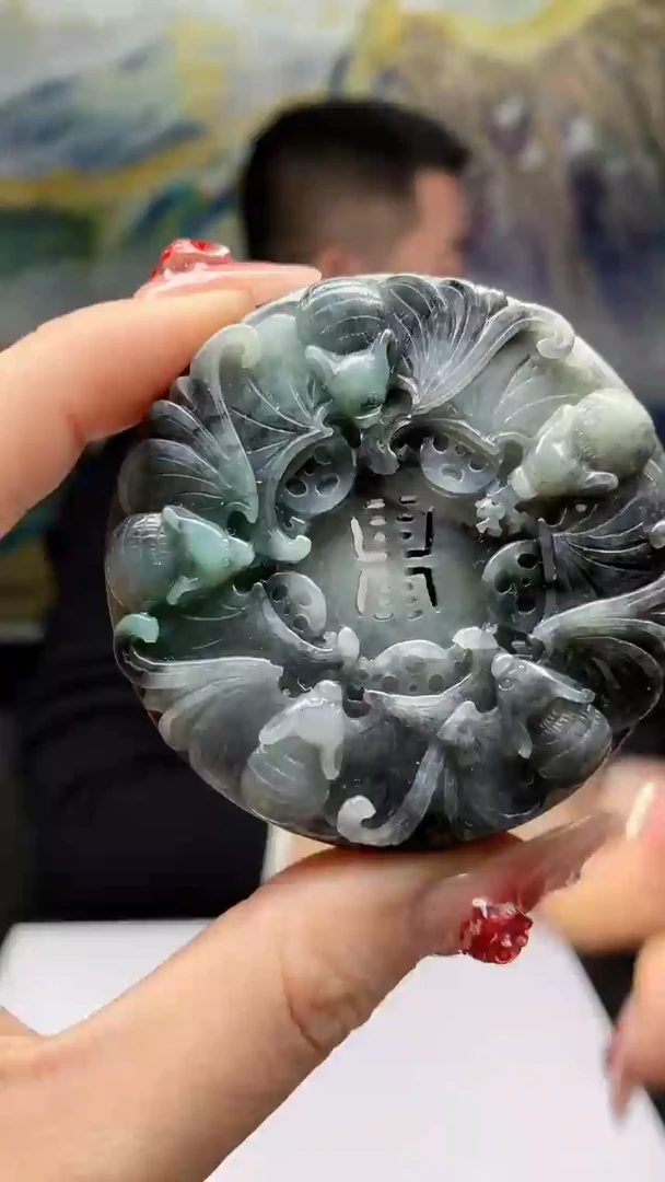 【闪购商品】定制翡翠未镶嵌1064ry-毛货挂件98