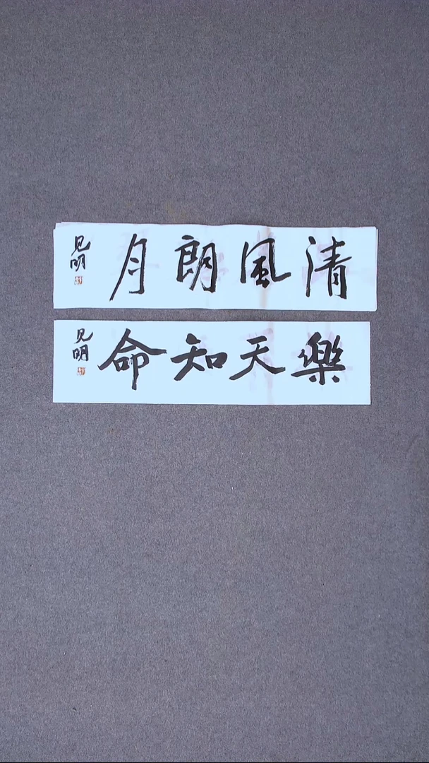 书法花建明 河北69*17*2一平尺两张四字