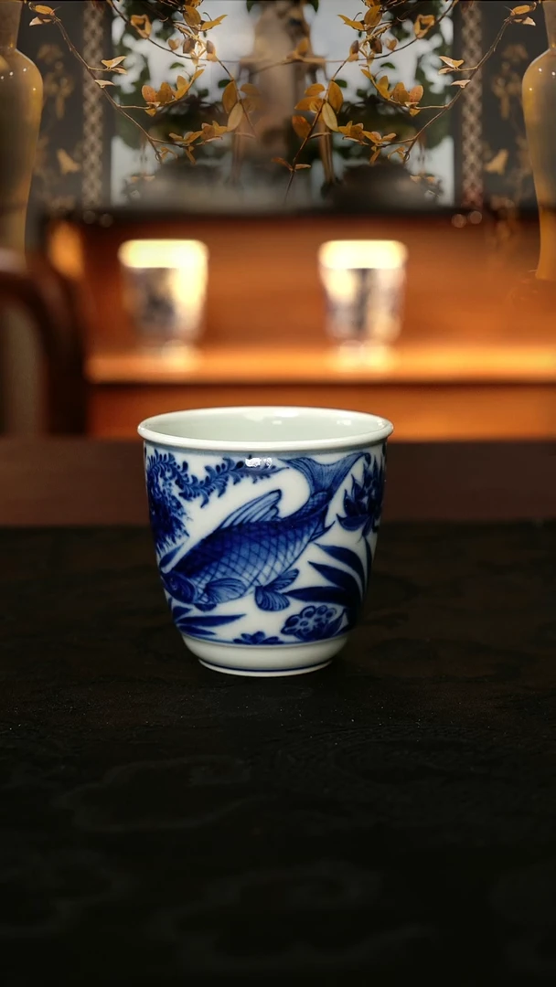 元黛工坊鱼藻手握杯