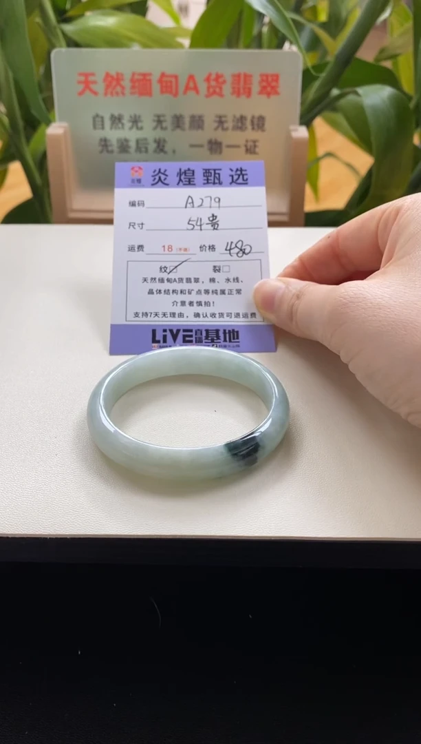 未镶嵌手镯翡翠圈口54贵妃编码a279