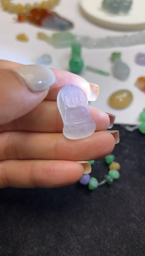 未镶嵌定制翡翠冰宝宝佛3980+398-wpj163