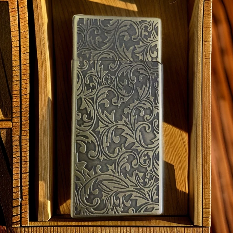 【正达2069-青铜富贵花】复古煤油打火机老式砂轮防风创意