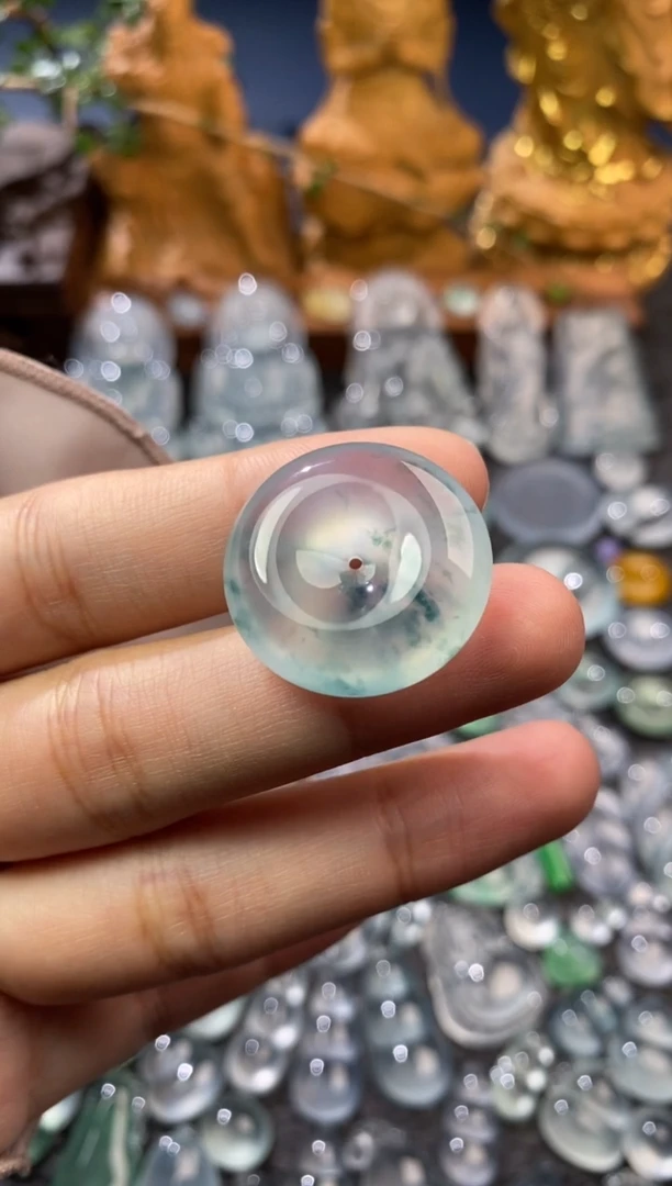 【闪购商品】定制翡翠未镶嵌平安扣23.9*5.9