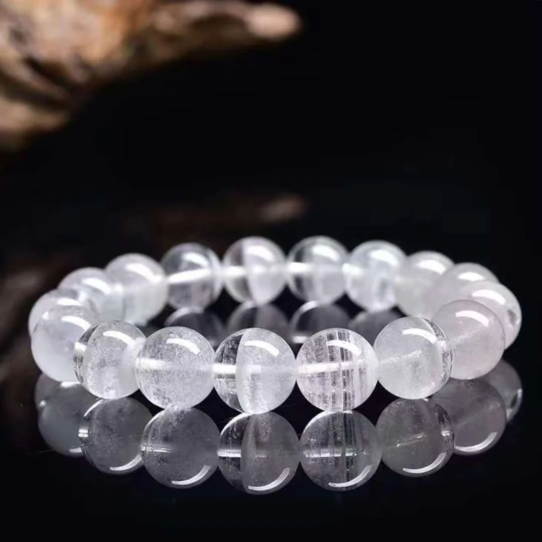 森碟定制手串 白幽灵千层水晶手串13-14mm