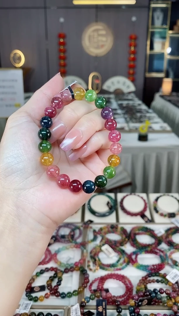 未镶嵌老矿碧玺单圈手串9mm+碧玺hon多样性发货一条