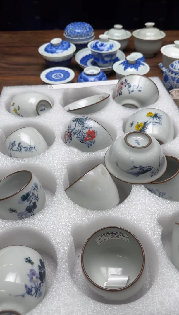 燕泥堂 铁胎汝釉 画片单杯（不挑）