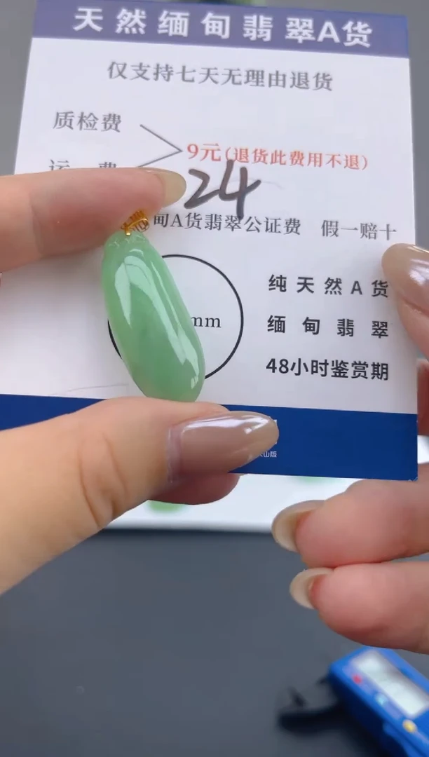 颈饰18K金镶嵌翡翠天然A货翡翠