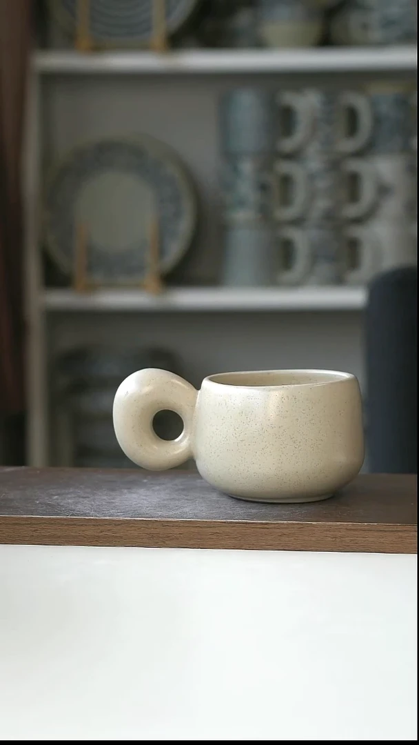 陶Hitable奶油杏咖啡杯280ml@4-2@