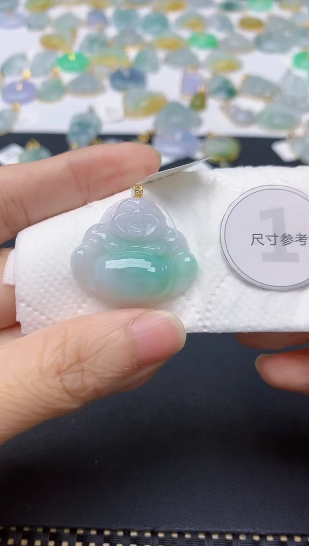 翡翠18K金镶嵌颈饰天然缅甸A货翡翠