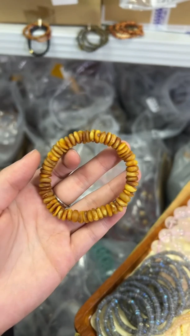 【闪购商品】蜜蜡手链未镶嵌回流老蜜蜡药片珠手链[371]