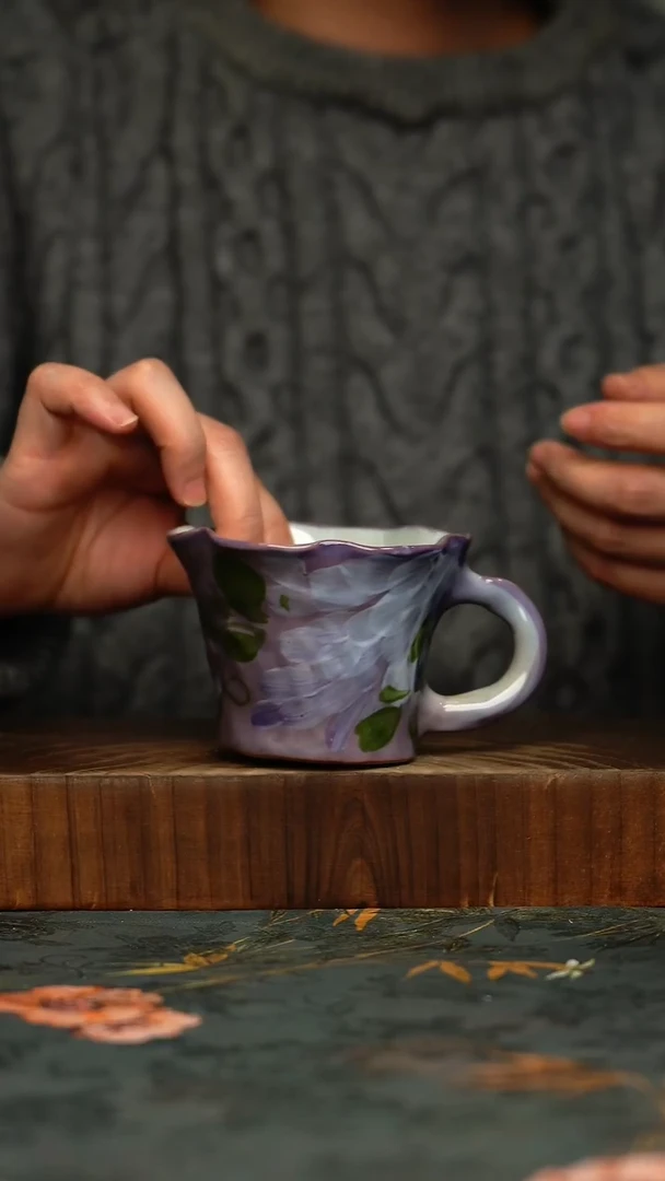 瓷片釉下彩手工手绘同款陶器