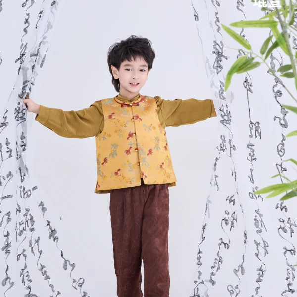 【琨萱】“富贵锦鲤”25春款新款男童新中式国风马甲 SS67S003