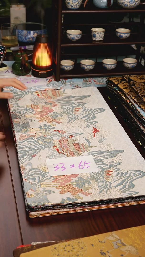 【千里江山白双面】中国风干泡织锦茶席33*65