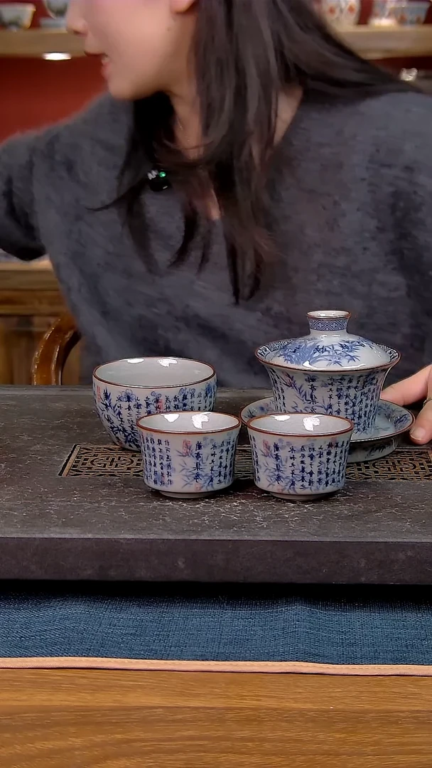 简装家用款4件套 老陶泥开片纹陶瓷茶具