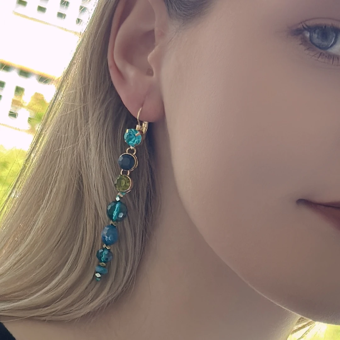 合金玻璃耳饰 special【宠爱专属】优雅气质显瘦耳环耳饰 晴川