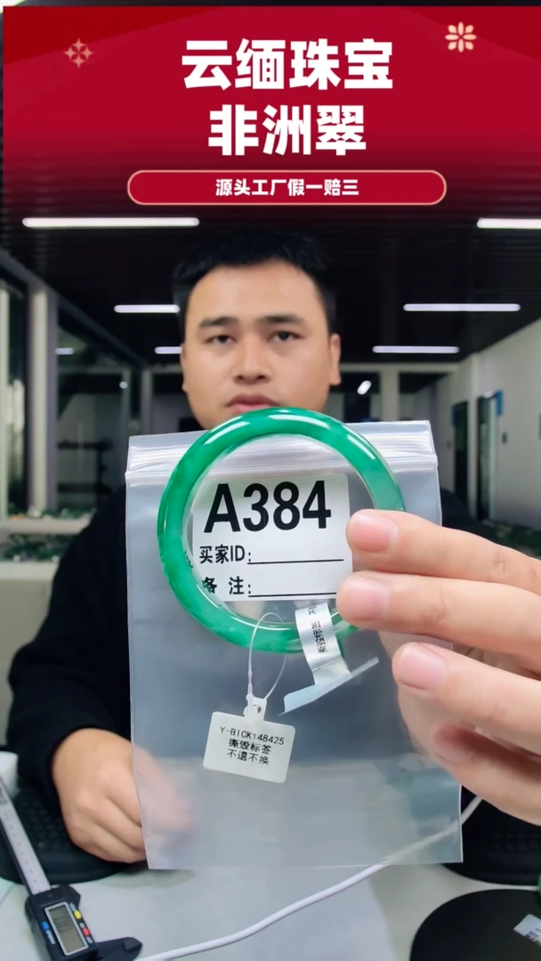 未镶嵌手镯石英质玉（非洲翠）59圈口A384