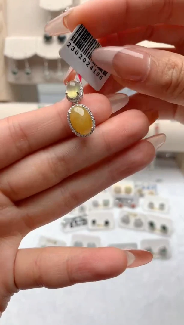 【闪购商品】翡翠吊坠(不含链)银S925镶嵌3号