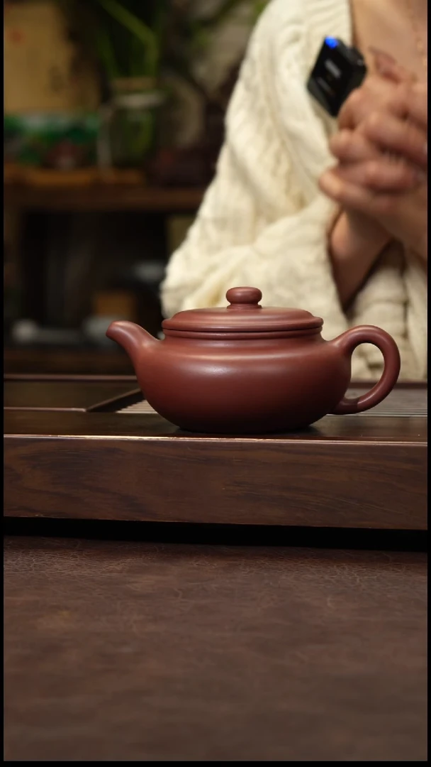 茶壶紫砂紫泥扁复240cc左右