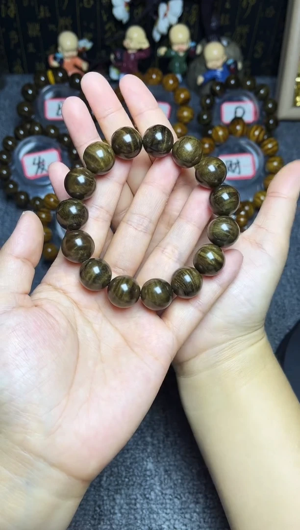 阴沉木手串/手链1.5冰裂闪电纹98