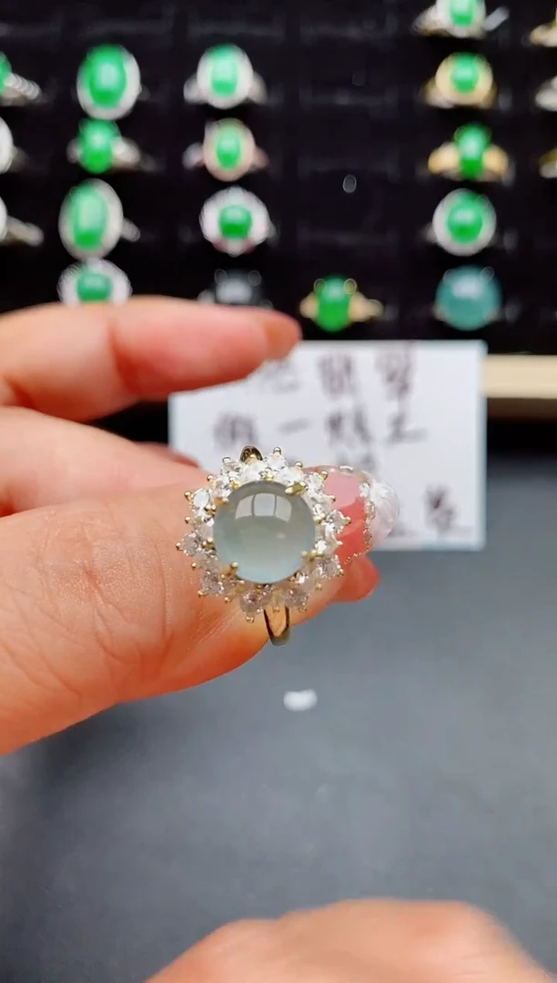 【闪购商品】翡翠戒指银S925镶嵌50800