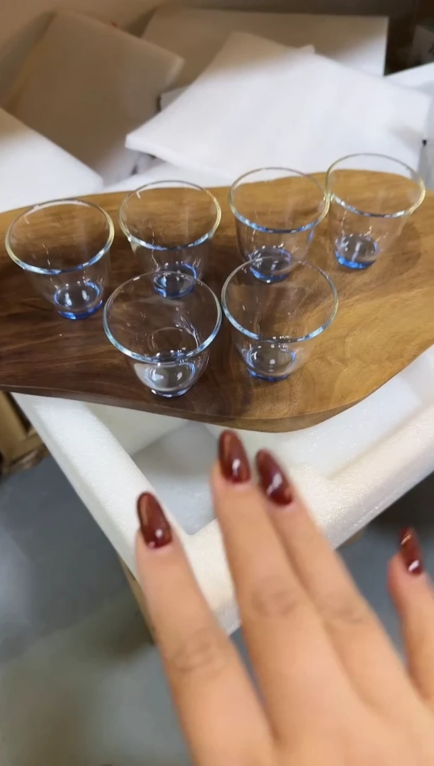 【闪购商品】水蓝色瑞香杯6只的