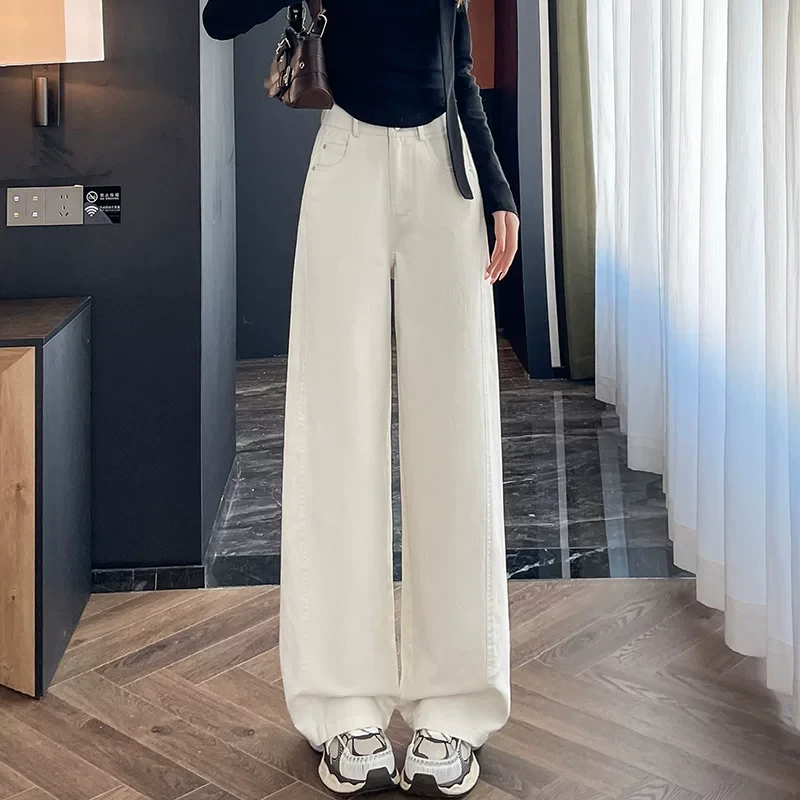 A2565【裤长96】时尚阔腿牛仔裤女2025夏季新款百搭显瘦弯刀裤