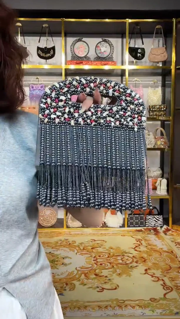 织物珠韵恒泽重工串珠手提包