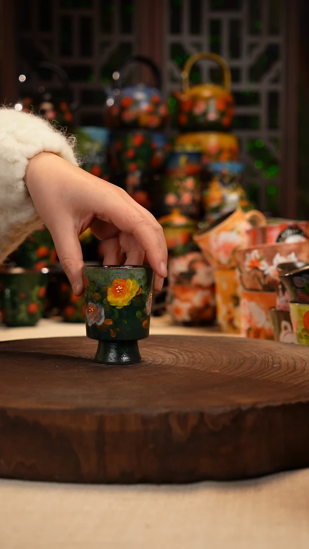 油画 手绘 釉 下彩