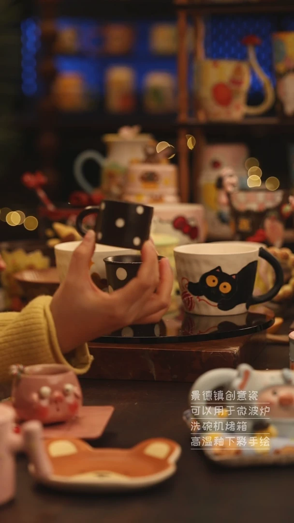 陶瓷景德镇可爱陶瓷釉下彩绘设计师款